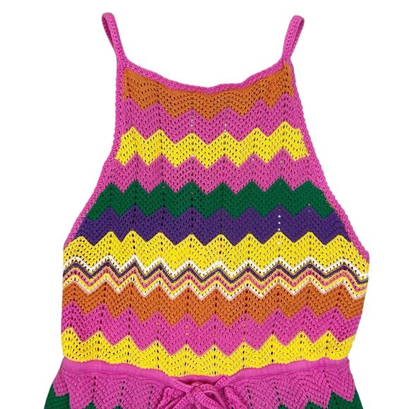SPELL Ziggy Sleeveless Crochet Romper in Sorbet Stripes Size XL - Picture 5 of 10